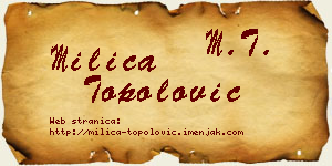 Milica Topolović vizit kartica